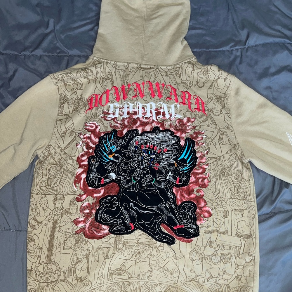 Graphic Hoodie with Embroidered Design